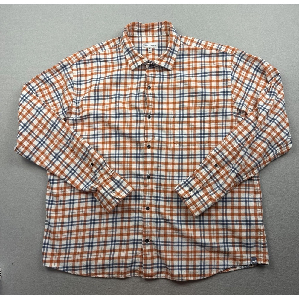 Peter Millar Shirt Mens XL Plaid Button Down